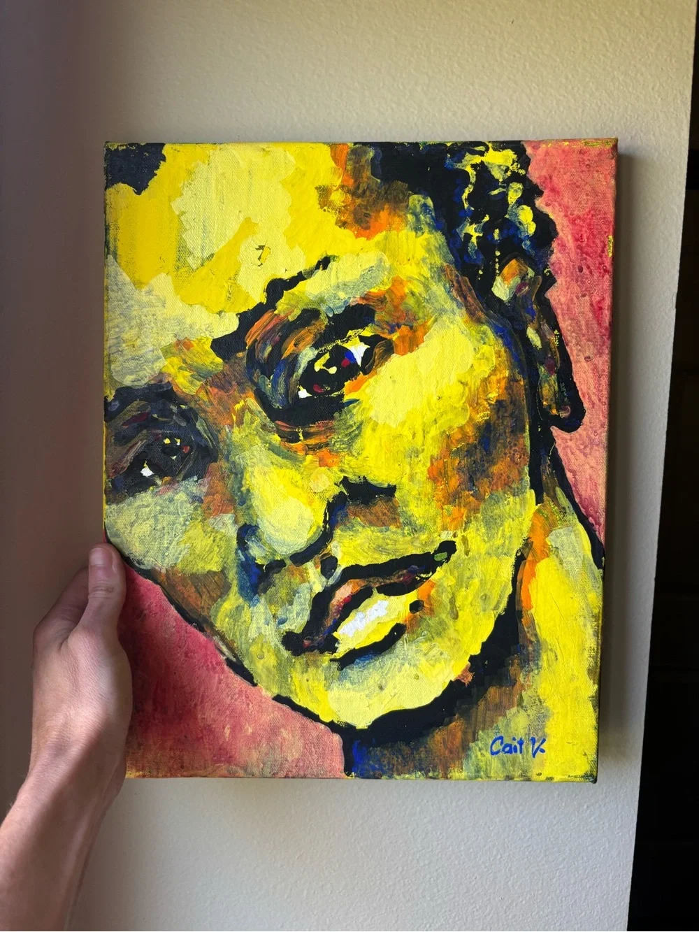 2 locally-made Painted Canvases by artist -Unique, EUC